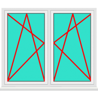 Aluminium Fenster 2 Flügelig Dreh Kipp - Dreh Kipp
