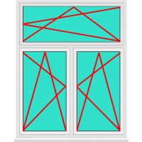 Aluminium Fenster 2 Flügelig Dreh Kipp - Dreh Kipp mit Oberlicht Dreh Kipp