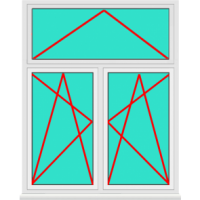 Aluminium Fenster 2 Flügelig Dreh Kipp - Dreh Kipp mit Oberlicht Kipp