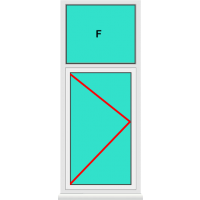 Aluminium Fenster Dreh mit Oberlicht Fest im Blendrahmen