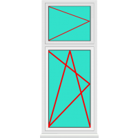 Aluminium Fenster Dreh Kipp mit Oberlicht Dreh