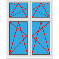 Kunststofffenster 2 Flügelig Dreh Kipp - Dreh Kipp mit Oberlicht Dreh Kipp - Dreh Kipp