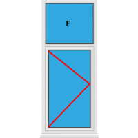 Kunststofffenster Dreh mit Oberlicht Fest im Blendrahmen