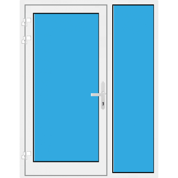  Kunststoff Haustür mit Seitenteil rechts mit Glasfüllung