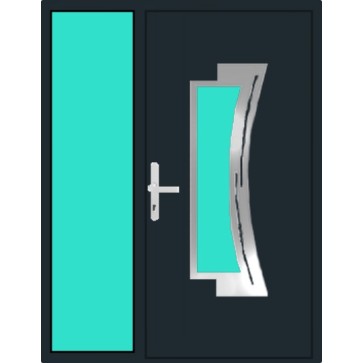 Aluminium Haustür Flügelüberdeckend Kiel mit Seitenteil links