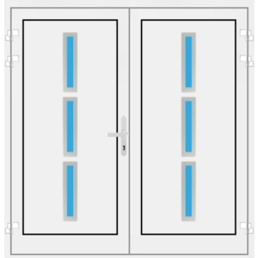 Kunststoff Haustür 2 Flügelig Edelstahl Modern Trier