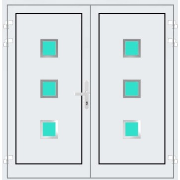 Aluminium Haustür 2 Flügelig Edelstahl Modern Wiesbaden