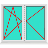 Aluminium Balkontür 2 Flügelig Dreh Kipp - Dreh