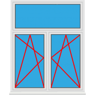 Kunststofffenster 2 Flügelig Dreh Kipp - Dreh Kipp mit Oberlicht Fest im Flügel