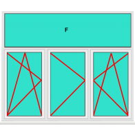 Aluminium Fenster 3 Flügelig Dreh Kipp mit Oberlicht Top Online Preise