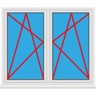 Kunststofffenster 2 Flügelig Dreh Kipp - Dreh Kipp