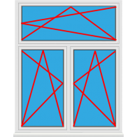 Kunststofffenster 2 Flügelig Dreh Kipp - Dreh Kipp mit Oberlicht Dreh Kipp
