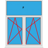 Kunststofffenster 2 Flügelig Dreh Kipp - Dreh Kipp mit Oberlicht Fest im Blendrahmen