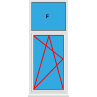 Kunststofffenster Dreh Kipp mit Oberlicht Fest im Blendrahmen