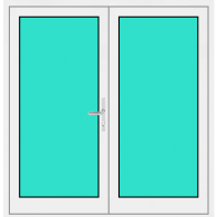 Aluminium Haustür 2 Flügelig mit Glasfüllung