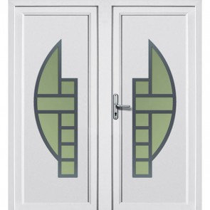 DV-272 2-flügelige Kunststoff Haustür