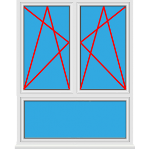 Kunststofffenster 2 Flügelig Dreh Kipp - Dreh Kipp mit Unterlicht Fest im Flügel