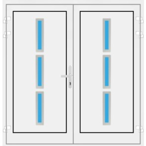 Kunststoff Haustür 2 Flügelig Edelstahl Modern Trier