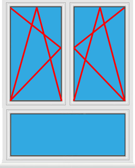 2 Flügel Fenster Kipp Fenster Kunststofffenster Dreh 
