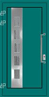 Aluminium Haustür 1 Flügelig Edelstahl Modern Düsseldorf
