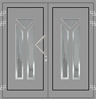 Aluminium Haustür 2 Flügelig Edelstahl Modern Mainz